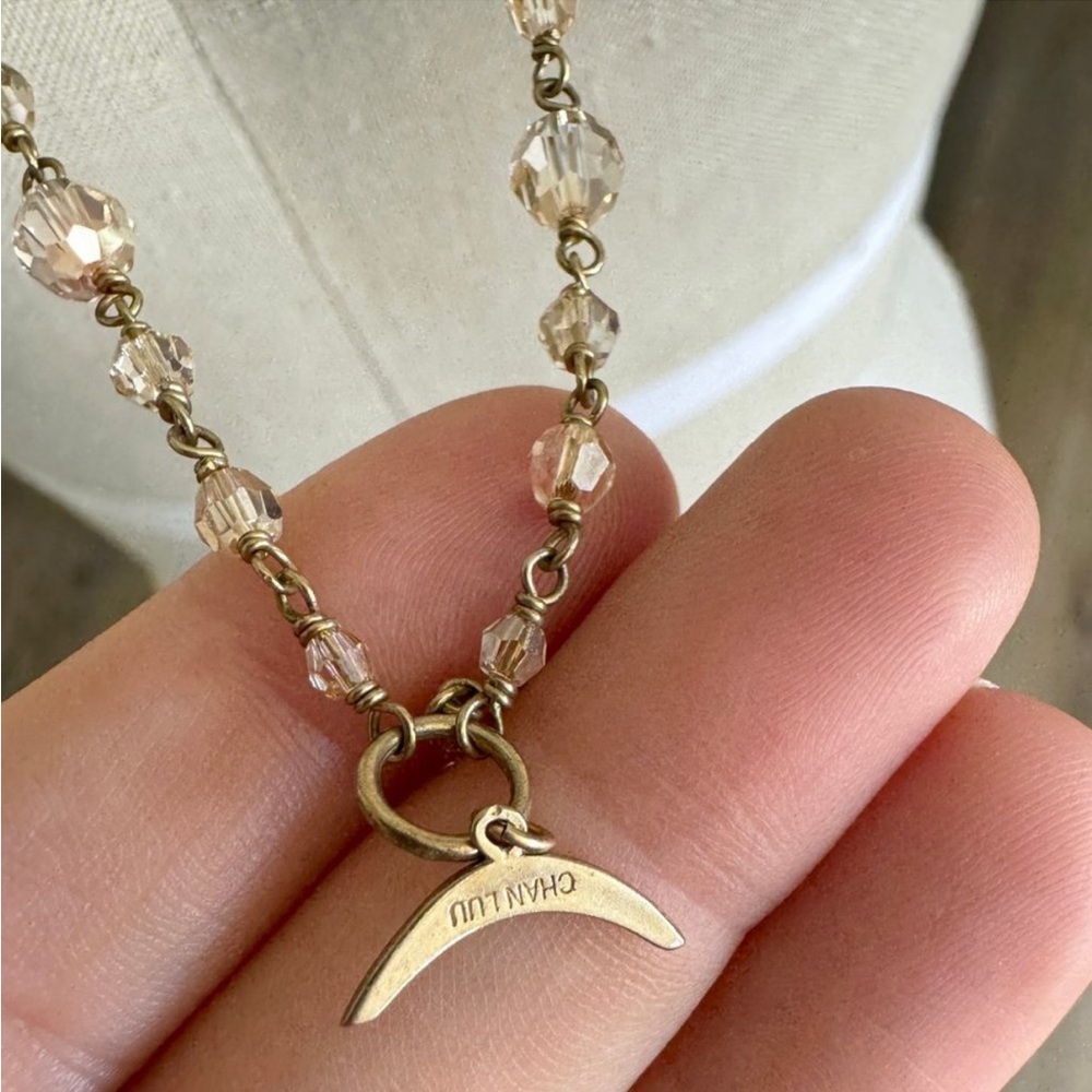 CHAN LUU Lariat moon necklace w/ crystal beads - Picture 2 of 4